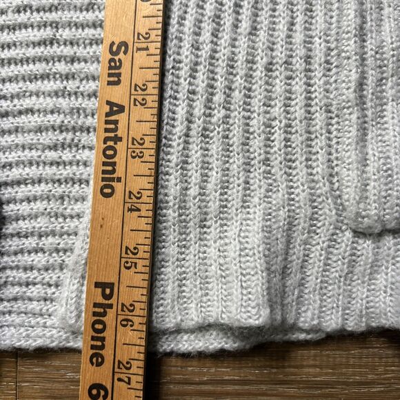 Wooden Ships Mohair Blend Short Sleeve Cardigan Sweater S/M Soft Gray Boxy - Picture 5 of 6